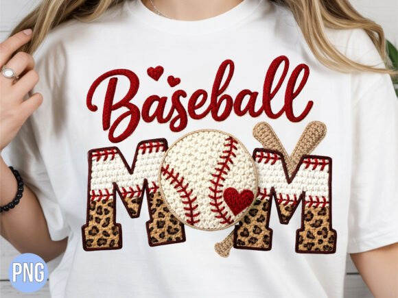 Baseball Mom Leopard Print PNG: Bold Graphics for Your Designs