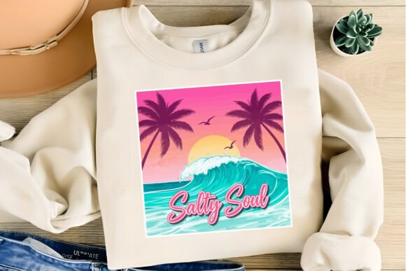 Capture the Coastal Vibe with Salty Summer T-shirt Design