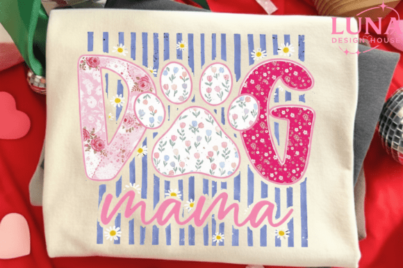 Dog Mama Floral Paw Print PNG: A Design Asset for Pet Lovers