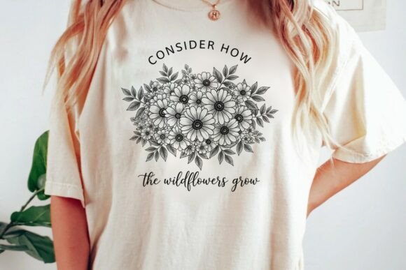 Floral Quote Wildflowers Grow: A Design PNG for Natural Projects