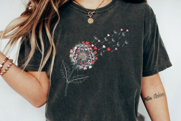 Heart Dandelion Wish Design PNG: Nature-Inspired Graphics