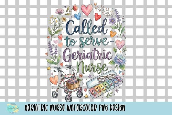 Honoring Geriatric Nurses: A Watercolor PNG for Heartfelt Designs