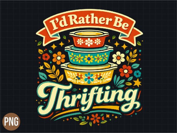 I'd Rather Be Thrifting Retro PNG Design: Your Next Creative Asset