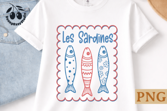 Les Sardines Fish Line Art: A Charming Nautical Design Asset