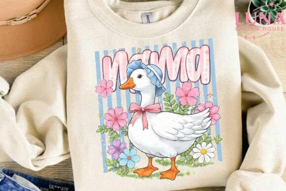 Mama Goose Floral PNG: Crisp Sublimation Design for Creators
