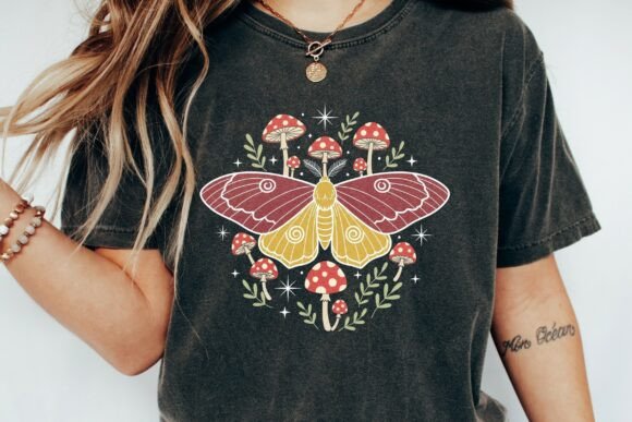 Mystical Moth Toadstool Design: A Magical Asset for Creatives